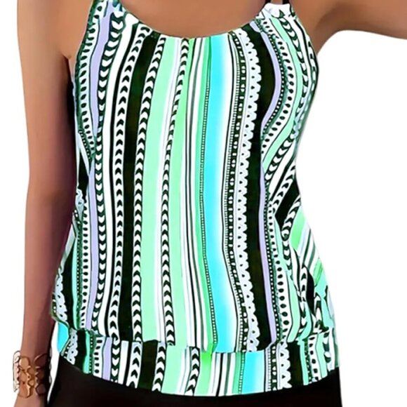 Two Piece Swimsuit for Women Tummy Control Bathing Suit with Boy Shorts Blouson - Picture 1 of 7